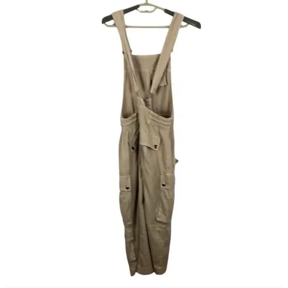 Free People Cargo Skirtall Overalls Utility Dress Jumper XS Mustard (tan) NEW - Picture 4 of 12